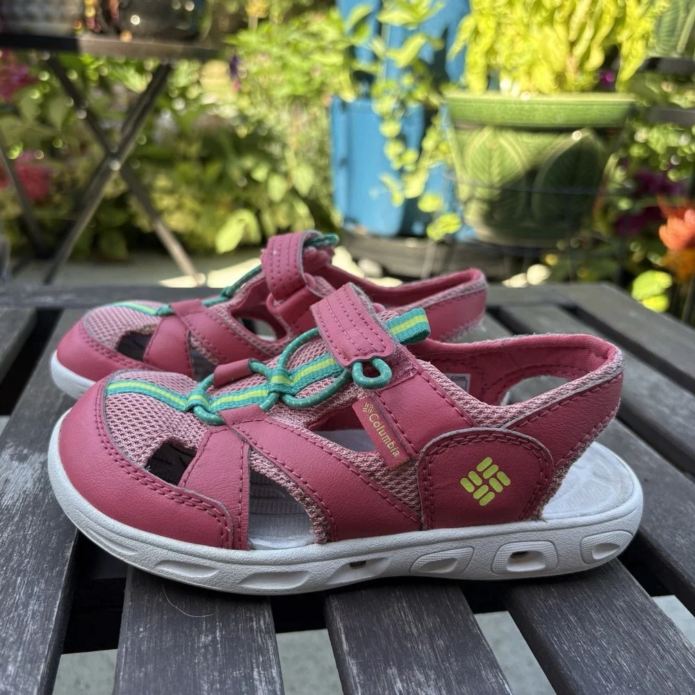 Columbia Kids 13 Pink Techsun Wave Sandals Gorpcore Hiking Water Shoes Hook Loop